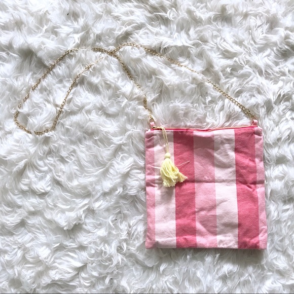 NWT Tribe Alive Convertible Clutch in Coral Stripe - Picture 3 of 7